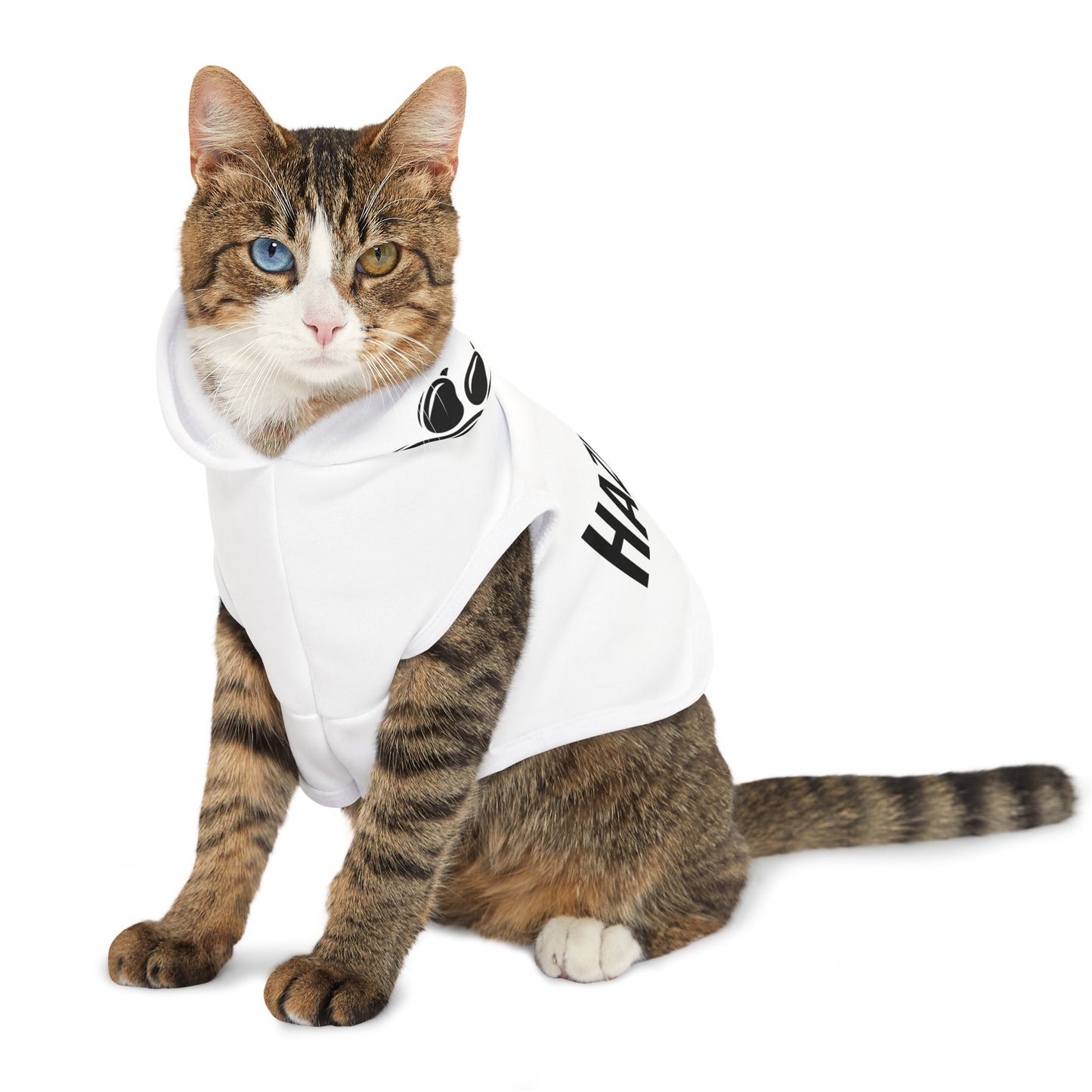 Hazepaw Pet Hoodie — White Paw-Print Dog & Cat Hoodie