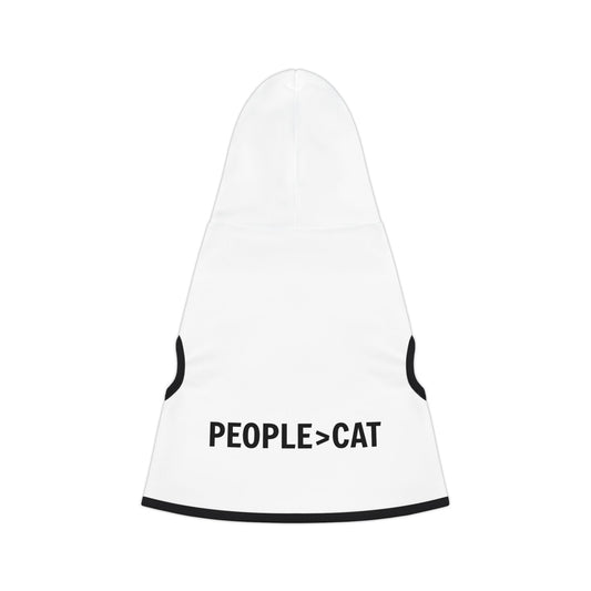 Pet Hoodie — "PEOPLE > CAT" Printed Dog